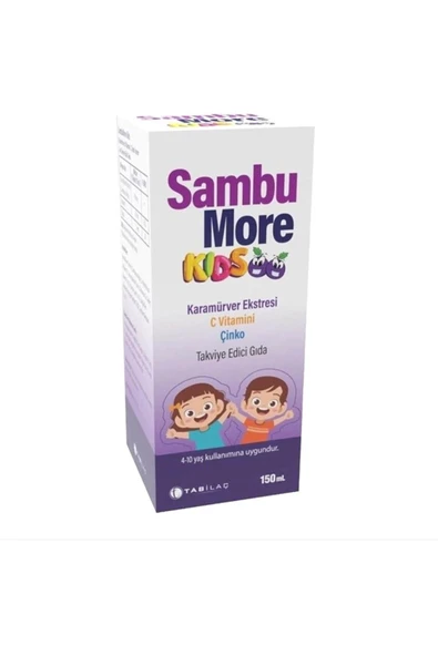 Tab İlaç Tab Ilaç Sambumore Kids Kara Mürver C Vitamini Çinko Şurup 150 ml ürün görseli 1