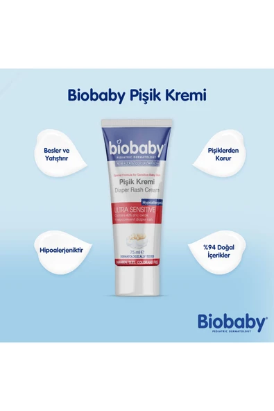 Biobaby Bebek Pişik Kremi 75 ml - Resim 3