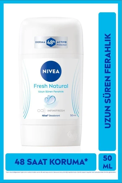NIVEA Kadın Stick Deodorant Fresh Natural 50ml, Ter Kokusuna Karşı 48 Saat Koruma, Uzun Süren Ferahlık ürün görseli 1