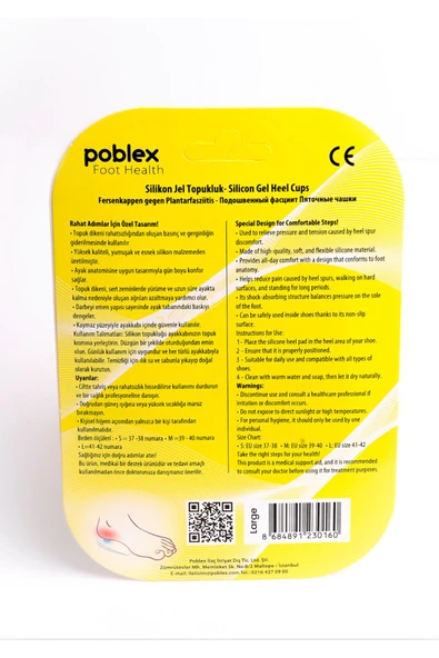Poblex SİLİKON JEL TOPUKLUK - L - Resim 2