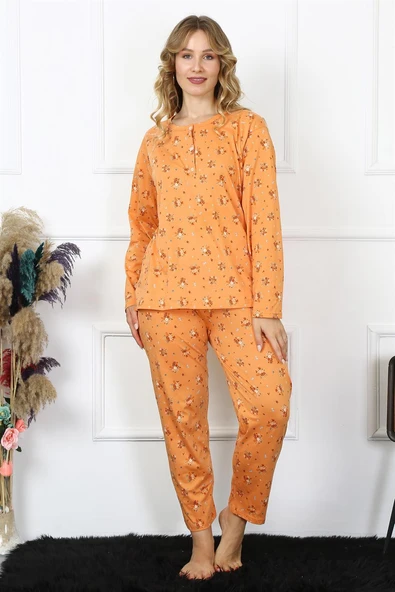 Moda Çizgi Kadın 4XL-5XL-6XL-7XL-8XL Büyük Beden Uzun Kol Pijama Takım 75014 ürün görseli 1