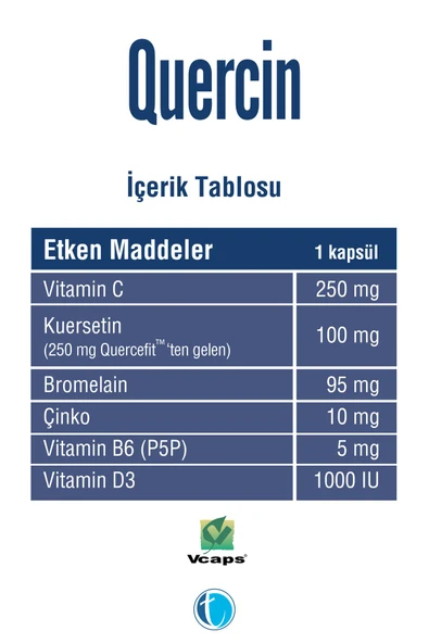 Tab İlaç Fitozomal Quercetin 30 Bitkisel Kapsül - Resim 3