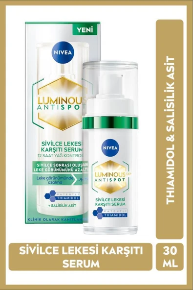 NIVEA Luminous630 Sivilce Lekesi Karşıtı Cilt Serumu 30ml, Salisilik Asit, Hyaluronik Asit, Yağlı Ciltler ürün görseli 1