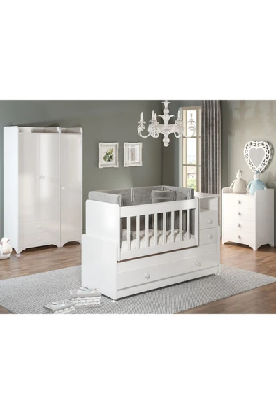 Afilli Sw 704a Swing Lüks Bebek Odası Takımı Beyaz ürün görseli 1