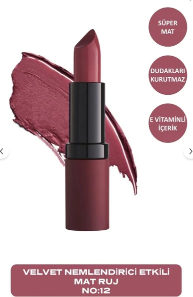 Golden Rose Velvet Matte Lipstick  No 12 ürün görseli 1