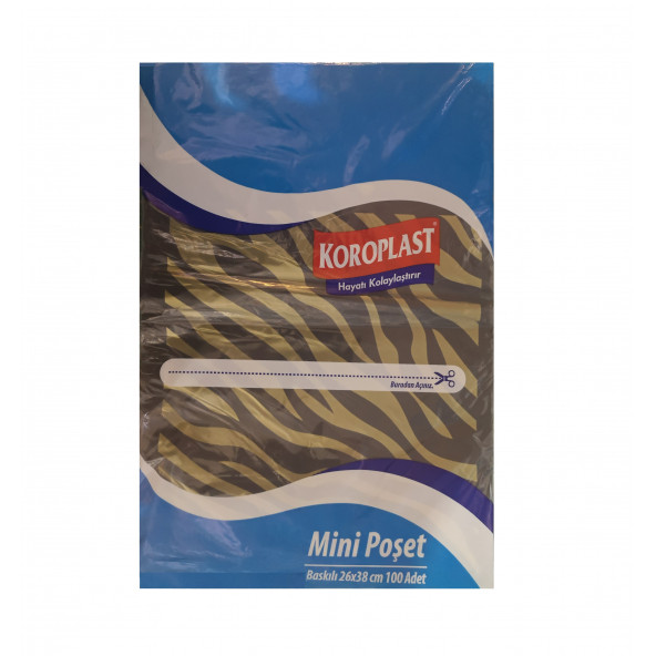 LEOPAR Baskılı ekonomik ORTA BoY HIŞIR POŞET 26x38cm (100 adet) ürün görseli 1
