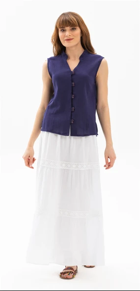 Kolsuz Şile Bezi Arzu Yazlık Bluz Mor Mor S Mor ürün görseli 1