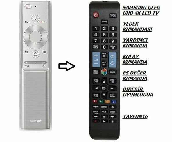 SAMSUNG 4K AKILLI QLED TV -YEDEK KUMANDASI ürün görseli 1