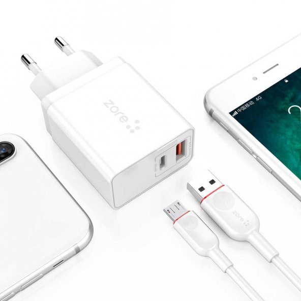 ​Zore XMac Serisi Micro Uçlu 3.4A Şarj Seti - Resim 4