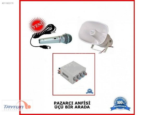 PAZARCİ -SEYYAR SATICI HOPARLÖRÜ - ANFİSİ SET ürün görseli 1