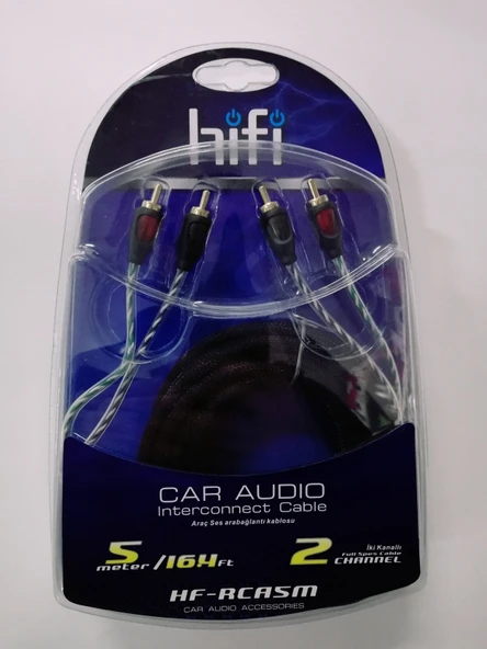 Hifi RCA Profesyonel Araç Oto Amfi Ses Sistemi Kablosu - 5 Metre ürün görseli 1