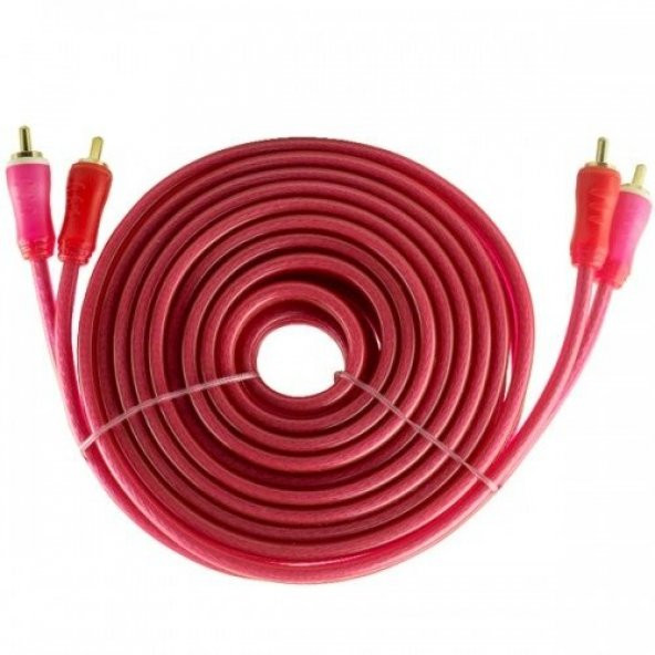 TUNEX ZK-706R 2 RCA + 2 RCA 3 METRE 1.KALİTE ŞEFFAF * KIRMIZI KAB ürün görseli 1