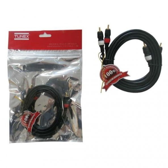 Tunex ZK-705 2 RCA + 2 RCA Siyah 3 Metre ürün görseli 1