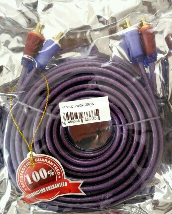 TUNEX ZK-706B 2 RCA + 2 RCA 3 METRE 1.KALİTE ŞEFFAF * KIRMIZI KAB ürün görseli 1
