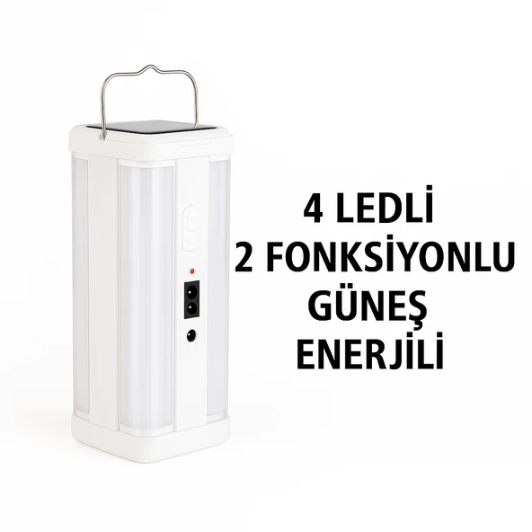 Güneş Enerjili Çok Fonksiyonlu Taşınabilir Kamp Lambası  Su Geçirmez LED Fener ürün görseli 1
