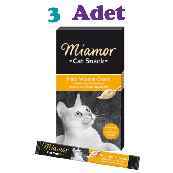 Miamor Multi Vitamin Cream Kedi Ödül Maması 6×15g (3 Adet) ürün görseli 1