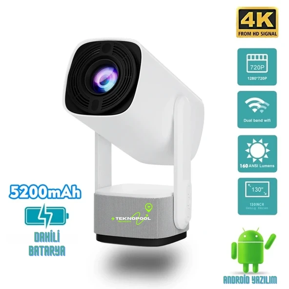 Harvox K2 Power Pro Plus Taşınabilir Powerbanklı Projeksiyon Cihazı ürün görseli 1