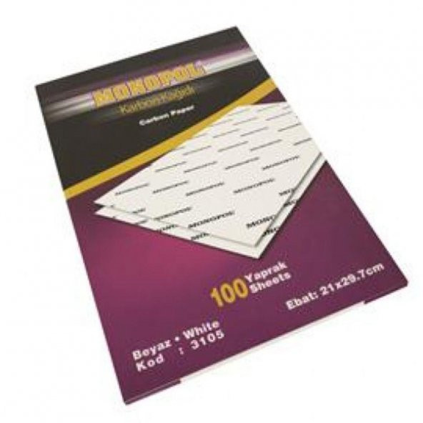 Karbon Kağıdı Monopol Karbon Kağıdı Beyaz Renk 20 Adet ürün görseli 1