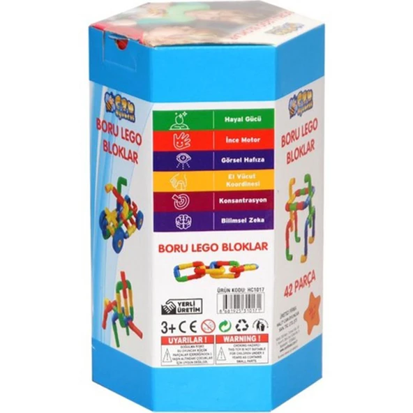 Can Oyuncak Boru Yapı Blokları 42 Parça HC1017 - Resim 2