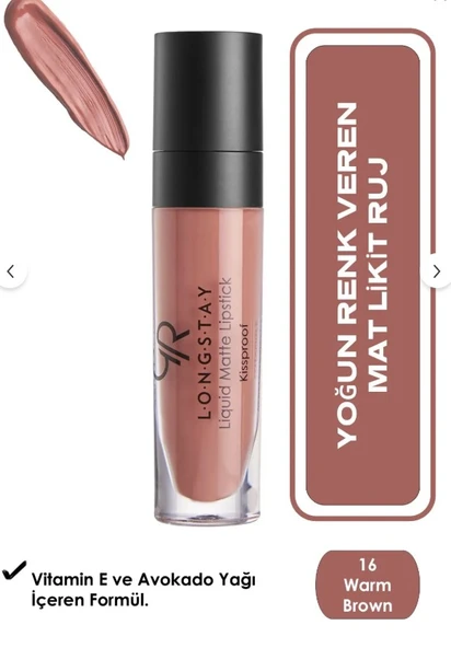 Golden Rose Longstay Liquid Matte Lipstick No:16 ürün görseli 1