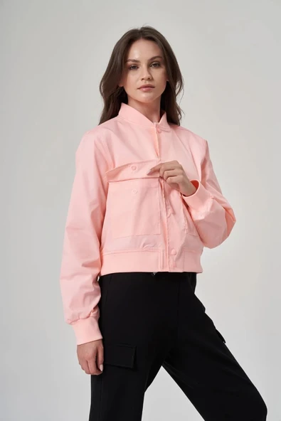 EXUMA KADIN CEKET-1521158 PEMBE - Resim 5
