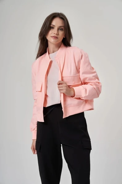 EXUMA KADIN CEKET-1521158 PEMBE - Resim 6