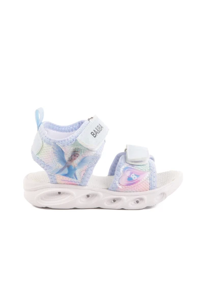 Ayakmod Mavi Cırtlı Işıklı Kız Bebek Sandalet 018129 B ürün görseli 1