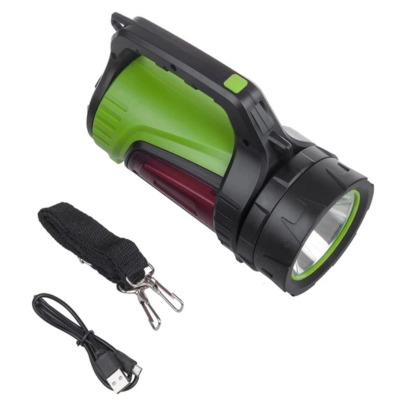 Powermaster JS-881B Şarjlı Ledli Uzun Menzilli Işıldak Fener ürün görseli 1