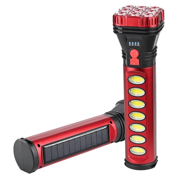 Powermaster HB-707-2 9+4 Ledli Solar + Şarjlı El Feneri ürün görseli 1