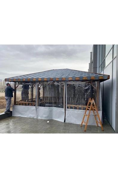 ÇADIRLAND 250cmX300Cm Su Geçirmez Şeffaf Branda Kış Bahçesi,Kamelya,Hobi Bahçesi,Balkon Brandası ürün görseli 1