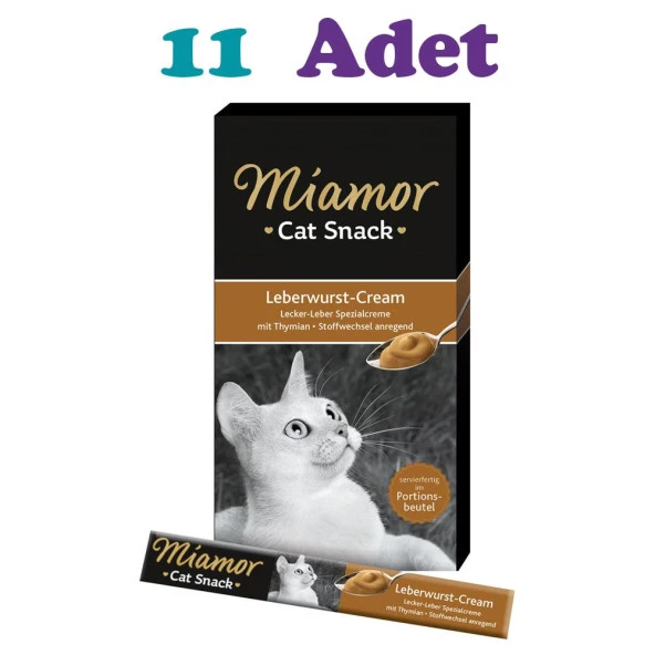 Miamor Leberwurst Cream Ciğerli Kedi Ödül Maması 6×15g (11 Adet) ürün görseli 1