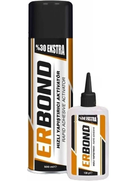 Erbond Mdf Hızlı Yapıştırıcı 500 ML + 130 Gr. Sprey Sunta Yapıştırıcısı Ahşap Cam Plastik ürün görseli 1