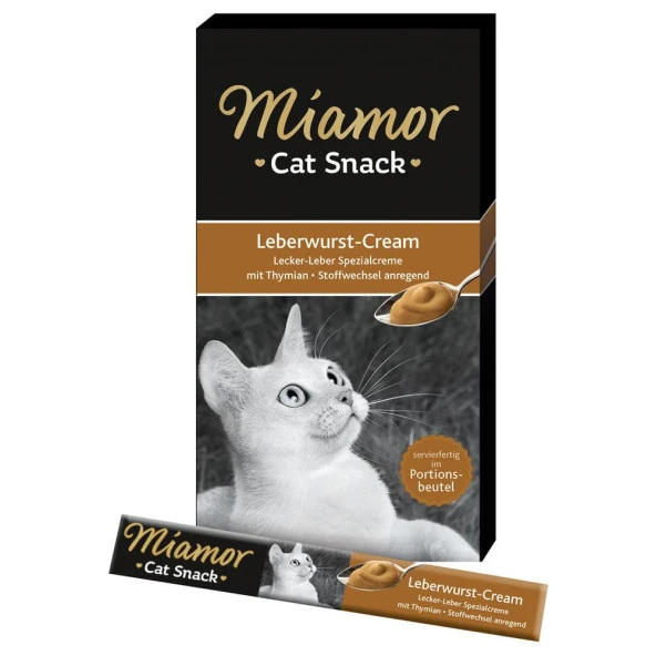 Miamor Leberwurst Cream Ciğerli Kedi Ödül Maması 6×15g ürün görseli 1