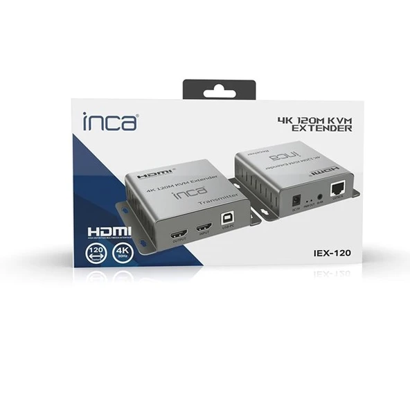INCA IEX-120 HDMI-CAT6 120metre KVM Extender 4K - Resim 3