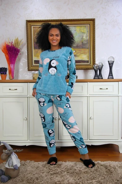 Moda Çizgi Welsoft Polar Kadın Pijama Takımı 8501 ürün görseli 1