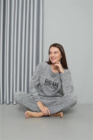 Moda Çizgi Welsoft Polar Kadın Pijama Takımı 8518 ürün görseli 1