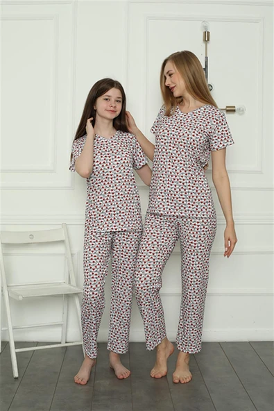 Moda Çizgi Anne Kız Aile Penye Pijama Takım Ayrı Ayrı Satılır. Fiyatları Farklıdır 50119 ürün görseli 1