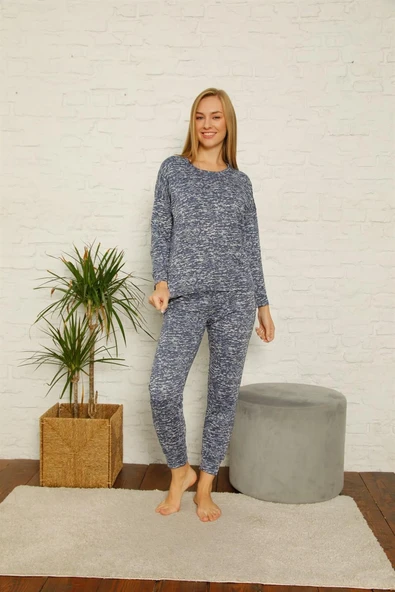 Moda Çizgi Kadın Penye Pijama - Resim 2