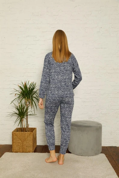 Moda Çizgi Kadın Penye Pijama - Resim 3