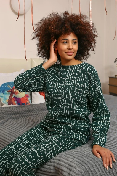 Moda Çizgi Kadın Uzun Kol 3 İplik Penye Pijama Takım 4181 ürün görseli 1