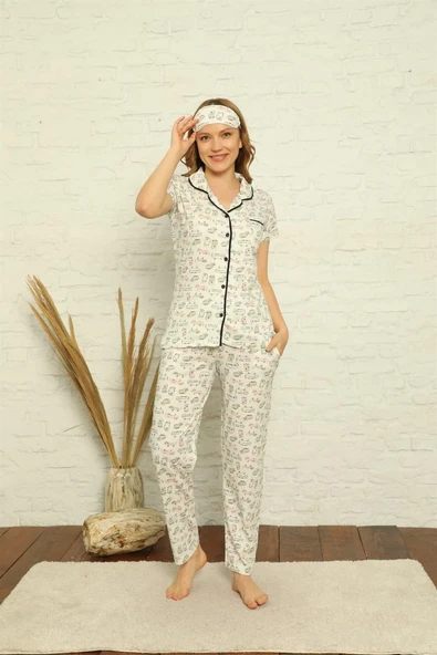 Moda Çizgi Kadın Penye Pijama - Resim 2