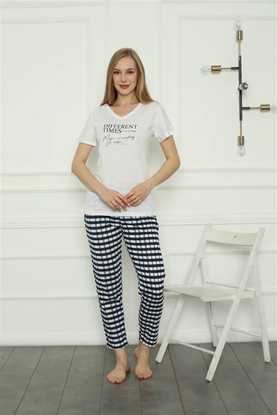 Moda Çizgi Kadın Penye Pijama Takım 4160 ürün görseli 1