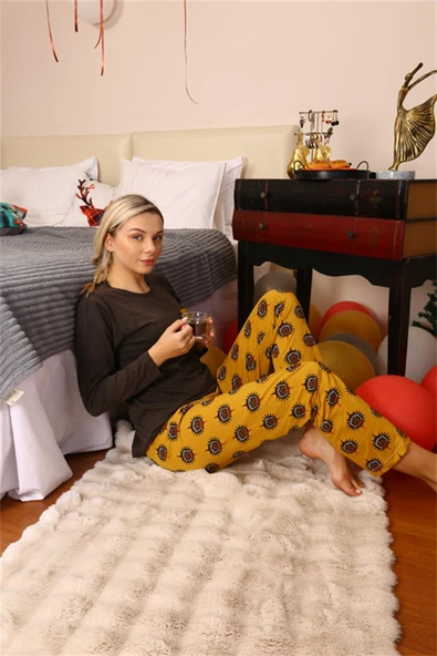 Moda Çizgi Kadın Uzun Kol Penye Pijama Takım 4192 ürün görseli 1