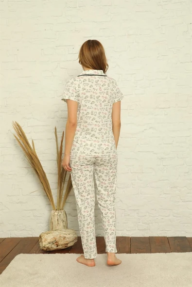 Moda Çizgi Kadın Penye Pijama - Resim 3