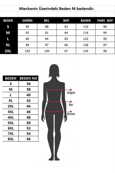 Moda Çizgi Kadın Penye Pijama - Resim 4