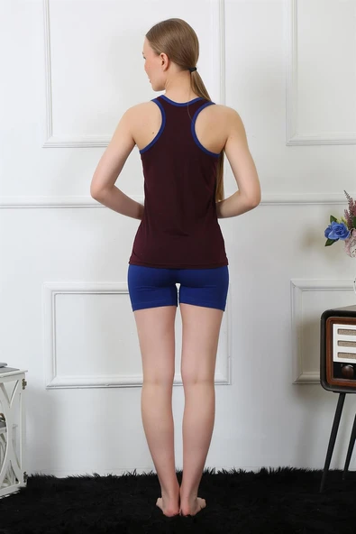 Moda Çizgi Kadın Penye Şortlu Takım 3611 - Resim 4