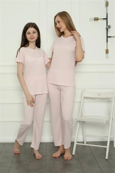 Moda Çizgi Anne Kız Aile Penye Pijama Takım Ayrı Ayrı Satılır. Fiyatları Farklıdır 50107 ürün görseli 1