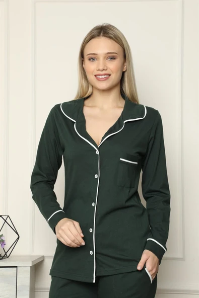 Moda Çizgi Kadın Penye Pijama - Resim 2