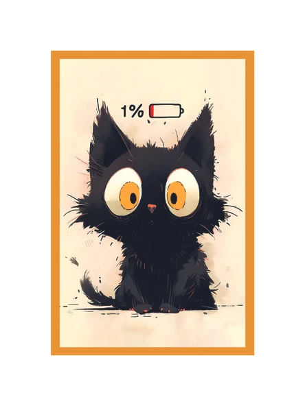 Sevimli Kedi Çizimli Hediye Not Kartı & Kartpostallar  Eğlenceli ve Şık Tasarım  10x15 cm ürün görseli 1