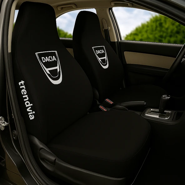 Siyah Dacia Logolu Penye Ön ve Arka Oto Koltuk Kılıfı Takımı Servis Tipi Koruma Seti ürün görseli 1